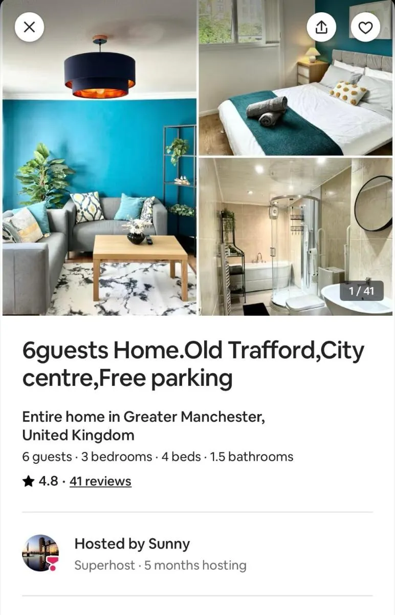 Image 3 of 6 guests house Old Trafford,Media City,City centre, Free parking