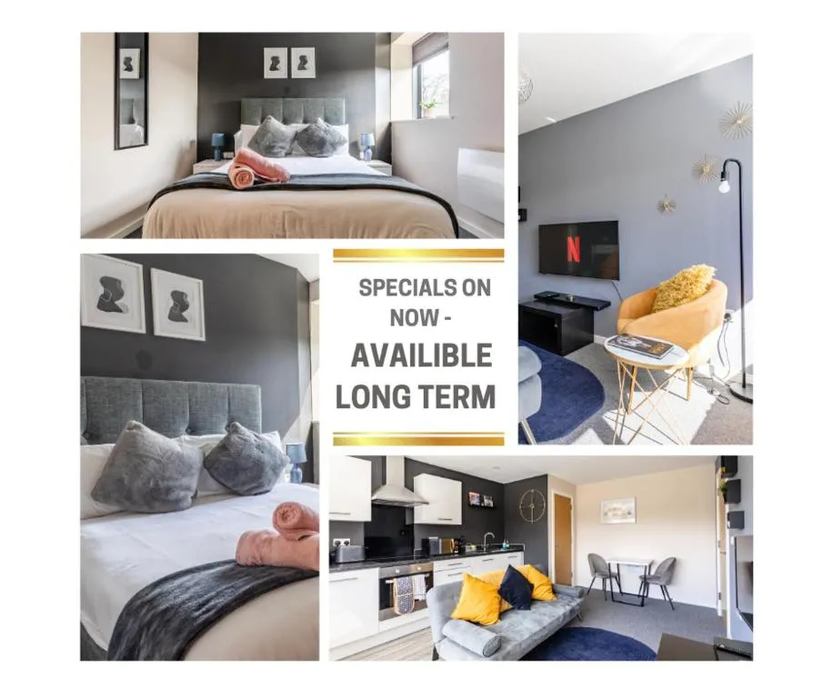Image of Bright 1 Bedroom Flat in Salford with Free Parking