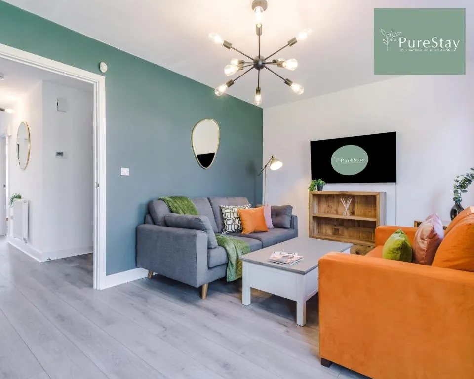 Image of Designer House in Manchester Near Stadium with Wi-Fi & Parking by PureStay Short Lets & Serviced Accommodation