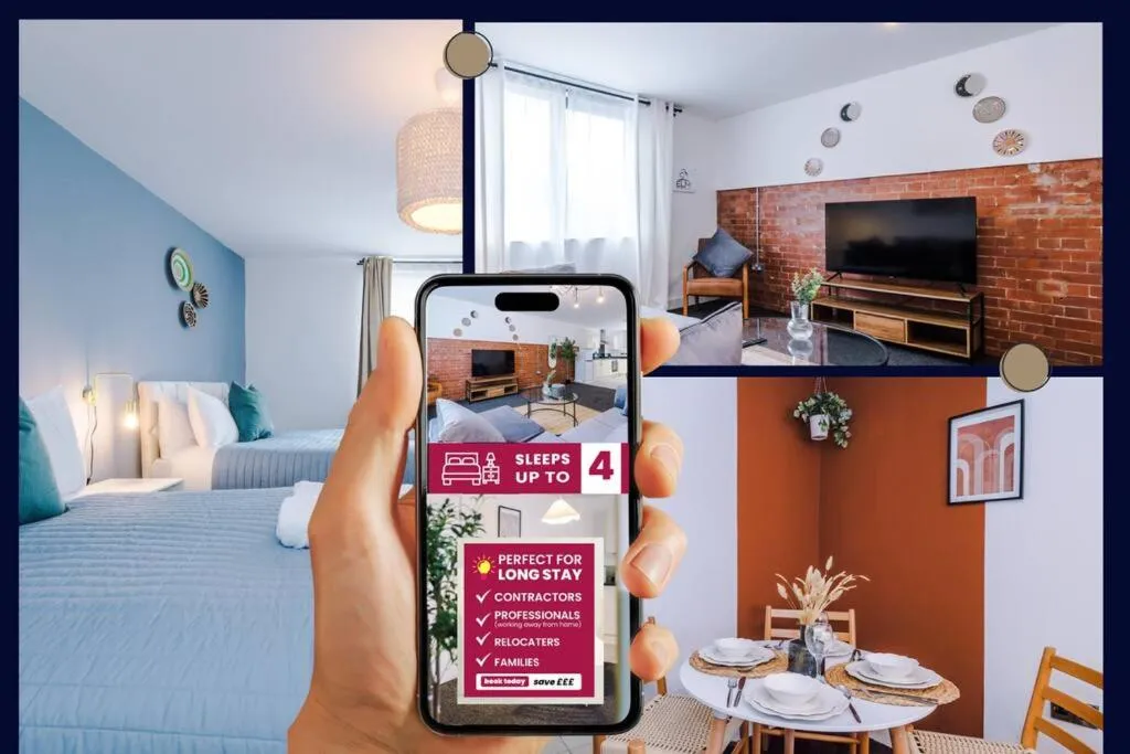 Image of Luxurious 1-Bedroom Apartment, Sleeps 4, Free Parking