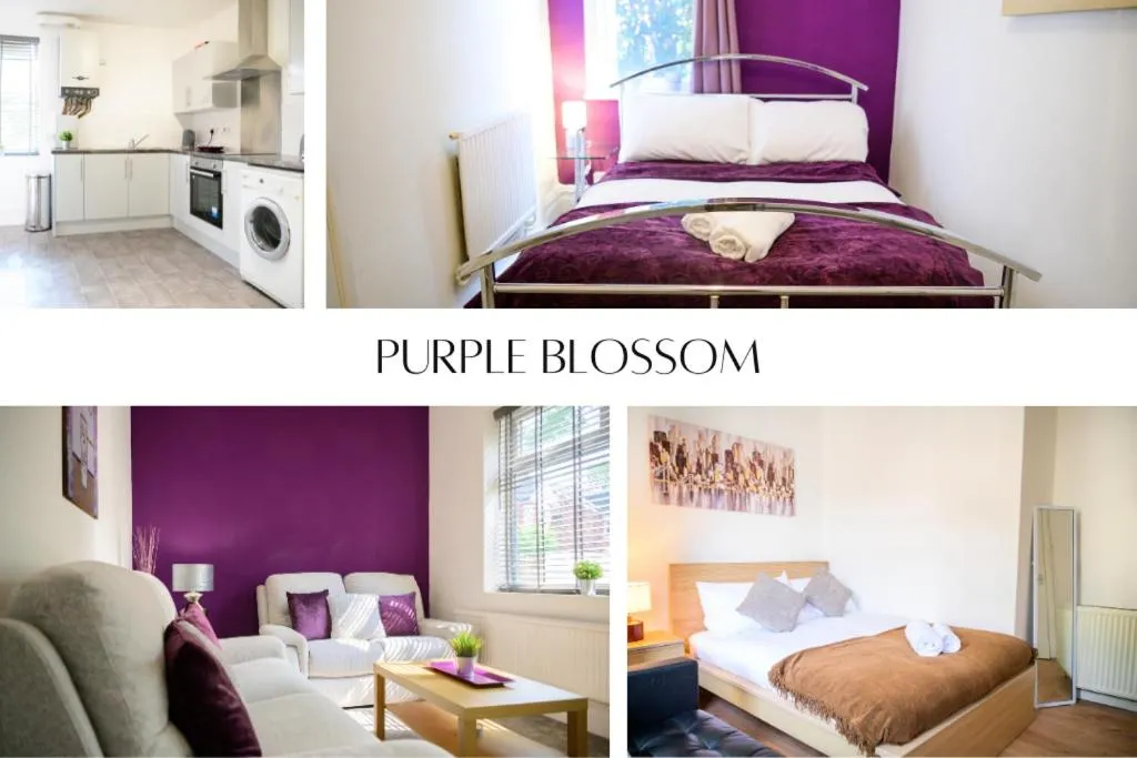 Image of Purple Blossom, cosy 2 bed apartment, near Didsbury, free parking